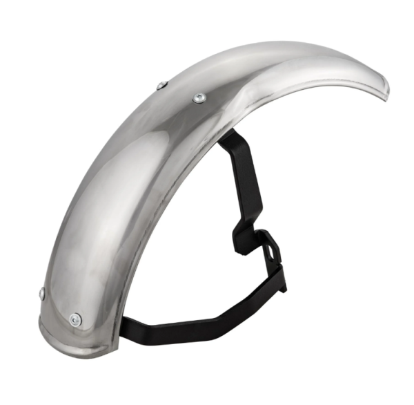 Kotflügel 2.0 Garelli für Vespa PX 80-200ccm, Edelstahl poliert, Halter schwarz