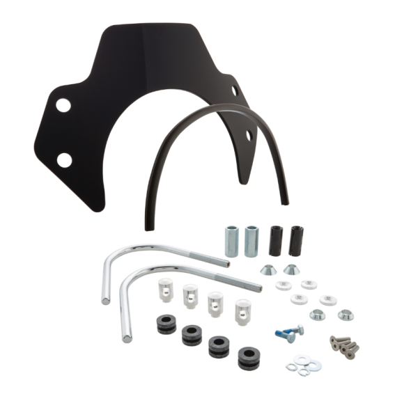 Flyscreen für Vespa GTS/​GTS Super/​GT/​GT L 125-300ccm, silberne Halter, schwarz getönt