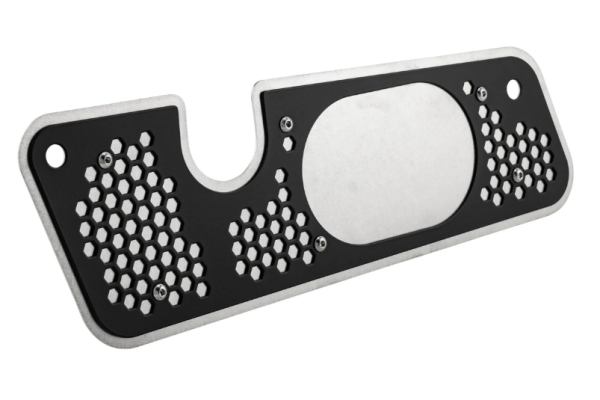 Auspuffblende Schwingarm für Vespa GTS/​GTS Super/GTV/GT, silber/schwarz