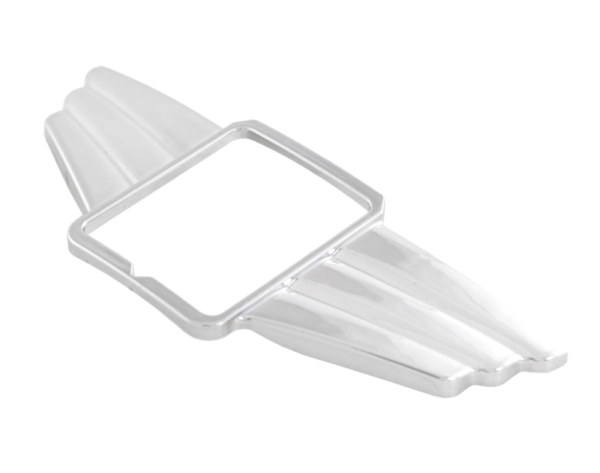 Kaskadenzierflügel für eckiges PIAGGIO Emblem, Mark II, für Vespa, Kunststoff, chrom