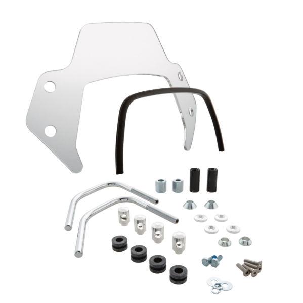 Flyscreen für Vespa Sprint 50-150ccm 2T/​4T, silberne Halter, klar