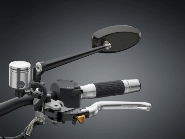 Spiegel RIZOMA "DYNAMIC" links oder rechts für Vespa, schwarz eloxiert