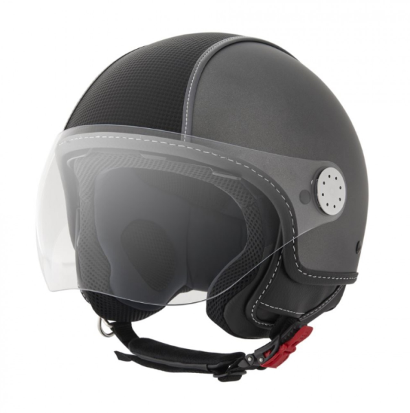 Piaggio Demi Jet Helm, Carbonskin, grau, matt - Gr. XS