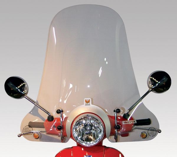 Hohes Windschild klar für Vespa LX - Isotta