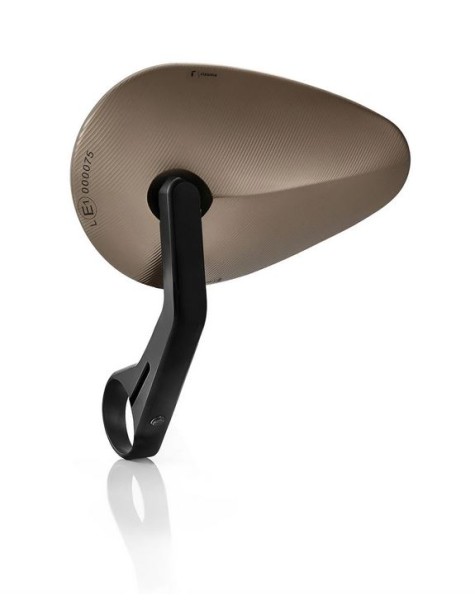 Lenkerendenspiegel RIZOMA "Reverse Radial" links oder rechts für Vespa, bronze eloxiert