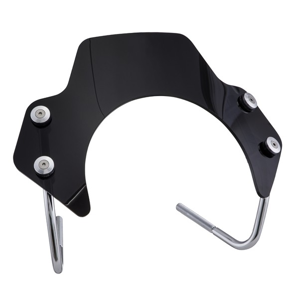 Flyscreen für Vespa Primavera 50-150ccm 2T/​4T, silberne Halter, schwarz getönt