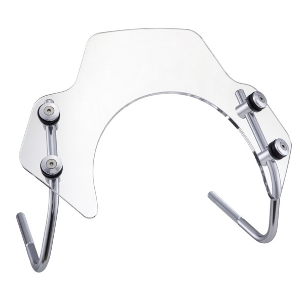 Flyscreen für Vespa Primavera 50-150ccm 2T/​4T, silberne Halter, klar